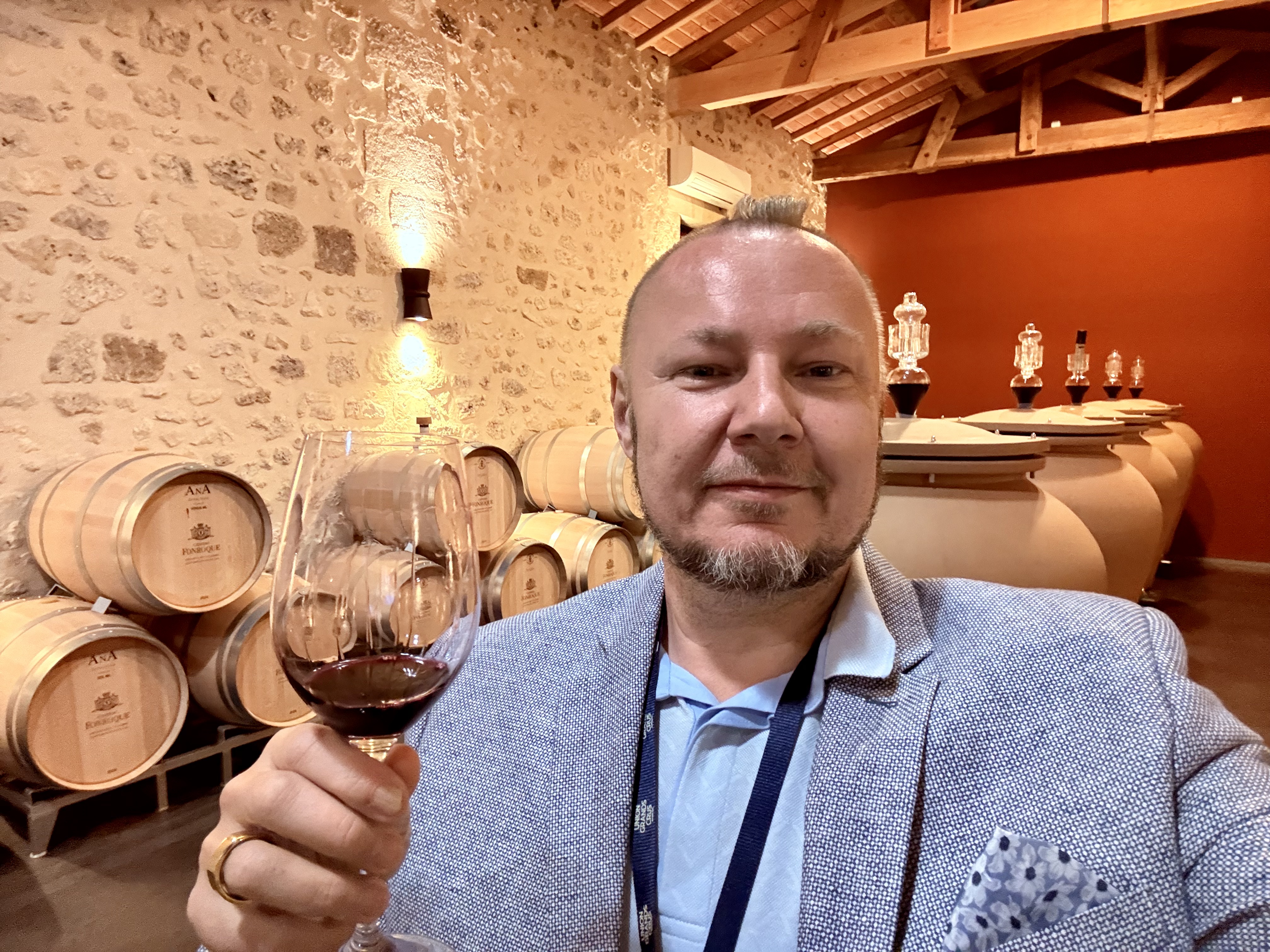 Pavel in the barrel room